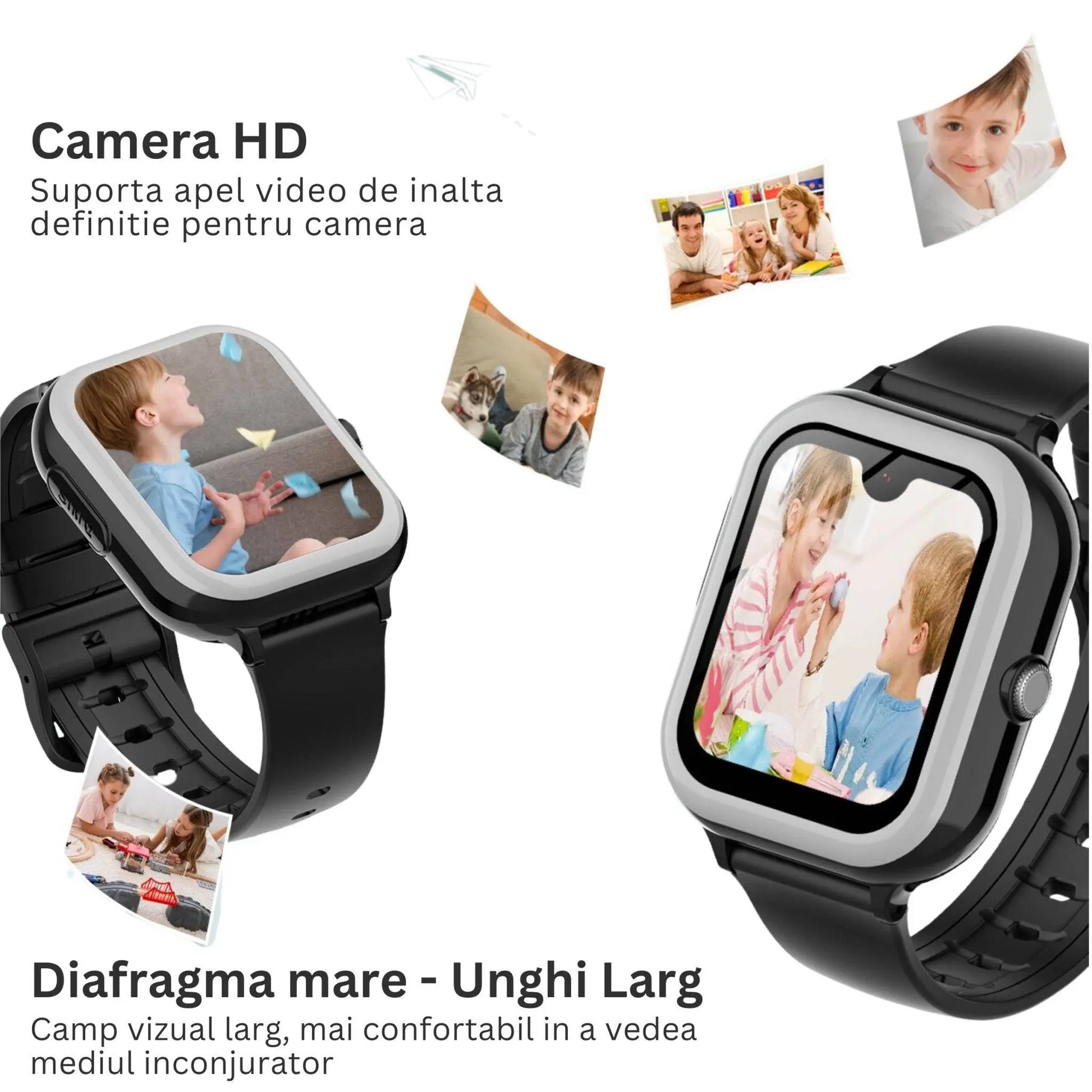 Smartwatch M01 pentru Copii cu GPS si Localizare Spion KidLife, 4G, Negru - Cumpara24