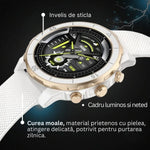 Smartwatch TechGS®, Ecran TFT HD 1.27", Bluetooth 5.2, Monitorizare Cardiaca/Oxigen Sange, 100+ Modele Sportive, Rezistent la Apa IP67, Apeluri Bluetooth, Compatibil Android & iOS, Alb - Cumpara24