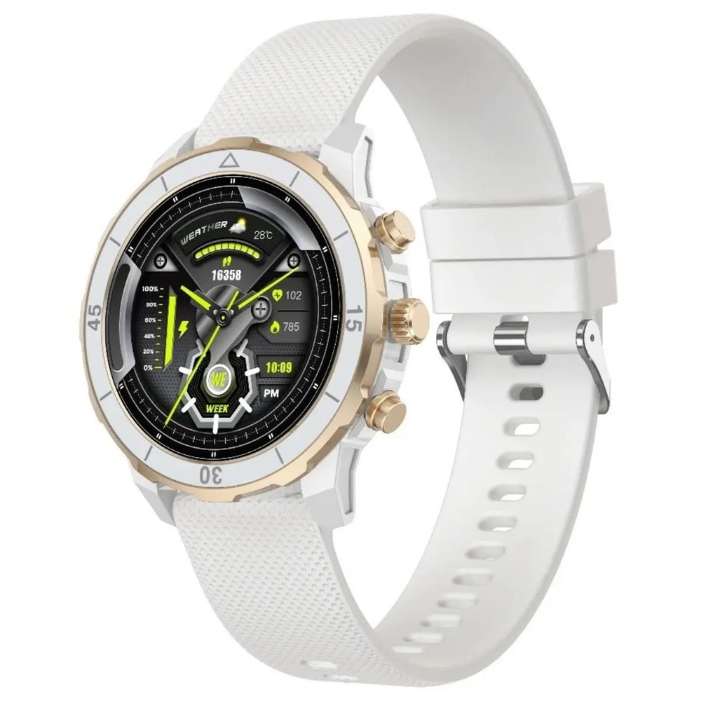 Smartwatch TechGS®, Ecran TFT HD 1.27", Bluetooth 5.2, Monitorizare Cardiaca/Oxigen Sange, 100+ Modele Sportive, Rezistent la Apa IP67, Apeluri Bluetooth, Compatibil Android & iOS, Alb - Cumpara24