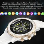 Smartwatch TechGS®, Ecran TFT HD 1.27", Bluetooth 5.2, Monitorizare Cardiaca/Oxigen Sange, 100+ Modele Sportive, Rezistent la Apa IP67, Apeluri Bluetooth, Compatibil Android & iOS, Alb - Cumpara24
