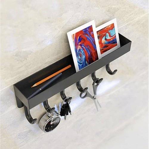 Suport de Baie/Bucatarie/Hol Pentru Haine cu Raft, Negru - Cumpara24