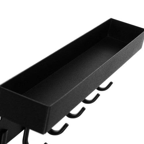 Suport de Baie/Bucatarie/Hol Pentru Haine cu Raft, Negru - Cumpara24