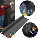 Tabla Autocolanta cu Set Creta pentru Copii, Tip Tapet, Reutilizabila, Usor de Lipit, Curatare Rapida, 45x200cm, Dezvolta Creativitatea, Negru - Cumpara24