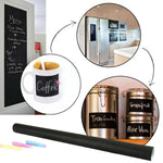 Tabla Autocolanta cu Set Creta pentru Copii, Tip Tapet, Reutilizabila, Usor de Lipit, Curatare Rapida, 45x200cm, Dezvolta Creativitatea, Negru - Cumpara24