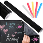 Tabla Autocolanta cu Set Creta pentru Copii, Tip Tapet, Reutilizabila, Usor de Lipit, Curatare Rapida, 45x200cm, Dezvolta Creativitatea, Negru - Cumpara24
