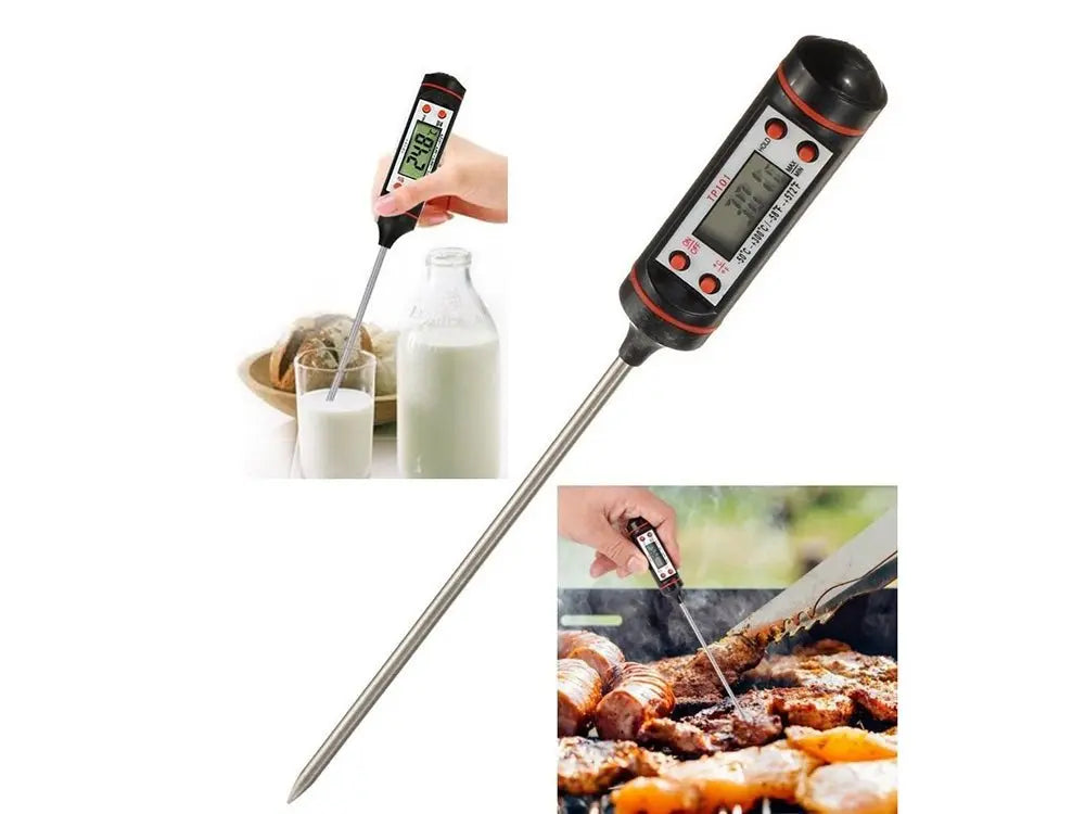 Termometru Digital Pentru Mancare si Lichide TechGS, Afisaj LCD, 23cm Lungime, Oprire Automata, Negru - Cumpara24