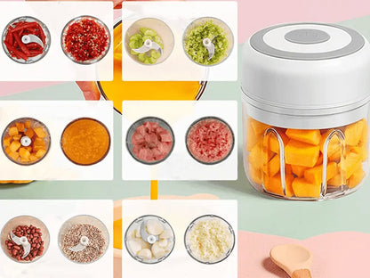 Tocator Electric de Legume, Tocator de Usturoi, Baterie Reincarcabila cu USB - Cumpara24