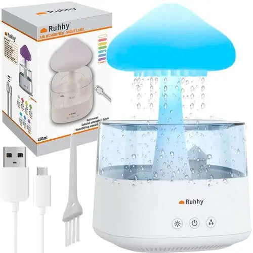 Umidificator de Camera si Lampa de Veghe, Functie de Ploaie - Cumpara24