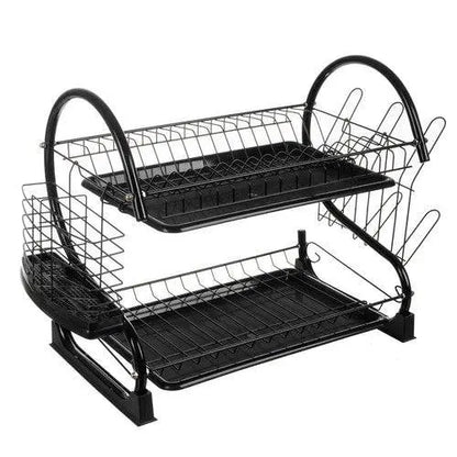 USCATOR DE VASE DIN METAL PE DOUA ETAJE, NEGRU - Cumpara24