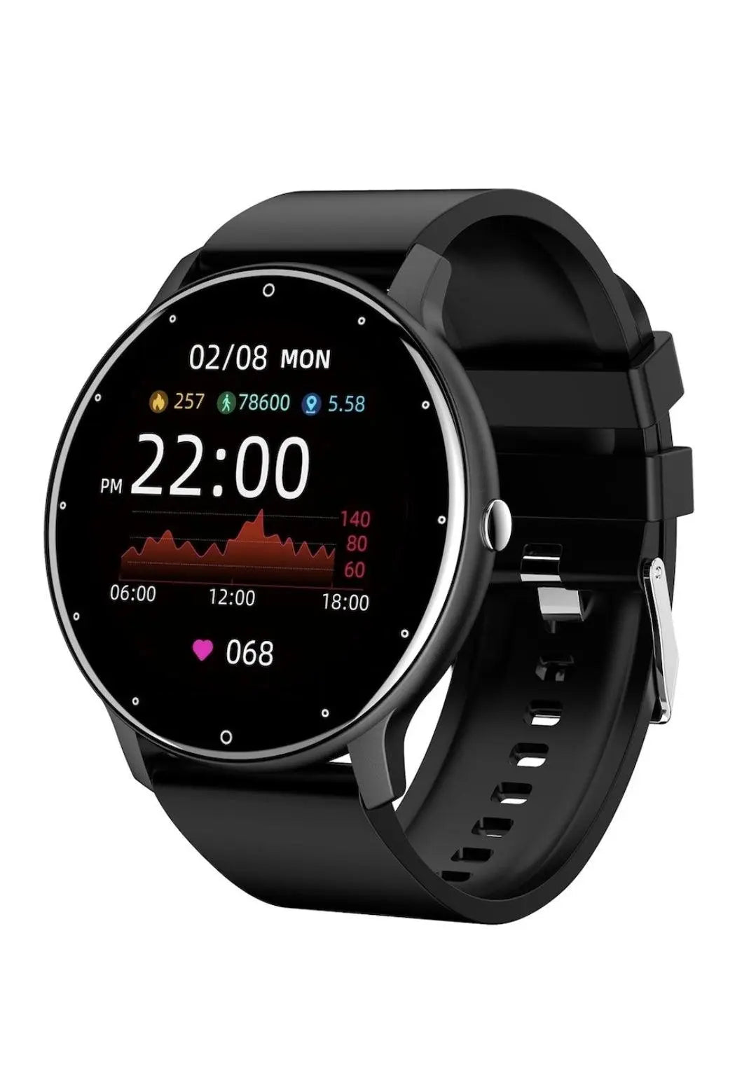 Ceas Smartwatch si Bratara Fitness, TechGS® , Notificari Apeluri/Sms/Social Media, Monitorizare Activitati Fizice, Somn, Ritm Cardiac, Rezistent la Apa, Negru - Cumpara24