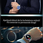 Ceas Smartwatch,TechGS®, Ultimate cu Aliaj de ZINC, Apel Bluetooth HD, Notificari Inteligente, Tensiune Arterială, Ritm Cardiac si Oxigen, Pedometru, IP68, Baterie 400 mAh - Cumpara24