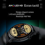 Ceas Smartwatch,TechGS®, UNISEX, Ecran AMOLED HD 1.43 inch, Preluare Apeluri/Mesaje Bluetooth, Monitorizare Sănătate/Multiple Moduri Sportive, Meniu în Limba Română - Cumpara24