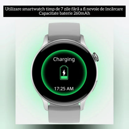 Ceas Smartwatch,TechGS®, UNISEX, Ecran AMOLED HD 1.43 inch, Preluare Apeluri/Mesaje Bluetooth, Monitorizare Sănătate/Multiple Moduri Sportive, Meniu în Limba Română - Cumpara24