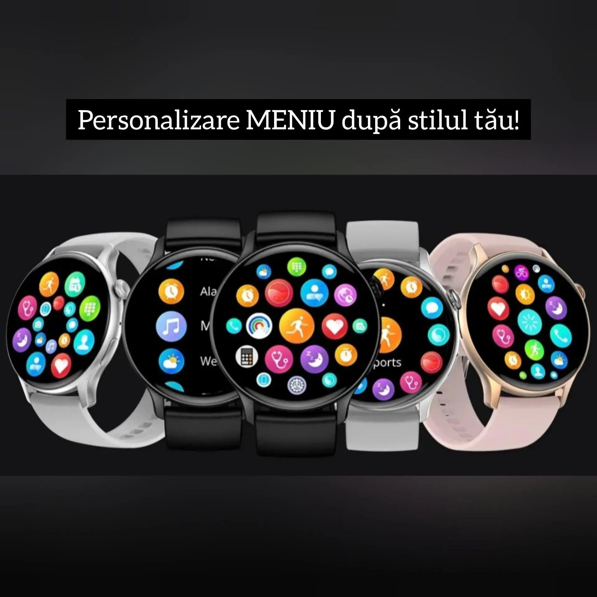 Ceas Smartwatch,TechGS®, UNISEX, Ecran AMOLED HD 1.43 inch, Preluare Apeluri/Mesaje Bluetooth, Monitorizare Sănătate/Multiple Moduri Sportive, Meniu în Limba Română - Cumpara24