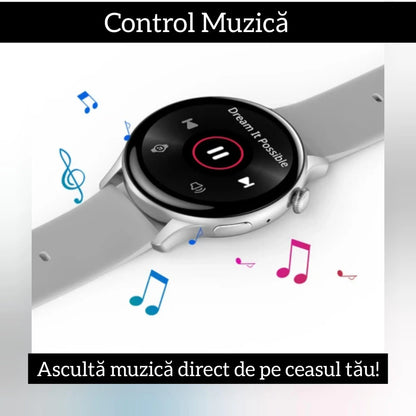 Ceas Smartwatch,TechGS®, UNISEX, Ecran AMOLED HD 1.43 inch, Preluare Apeluri/Mesaje Bluetooth, Monitorizare Sănătate/Multiple Moduri Sportive, Meniu în Limba Română - Cumpara24