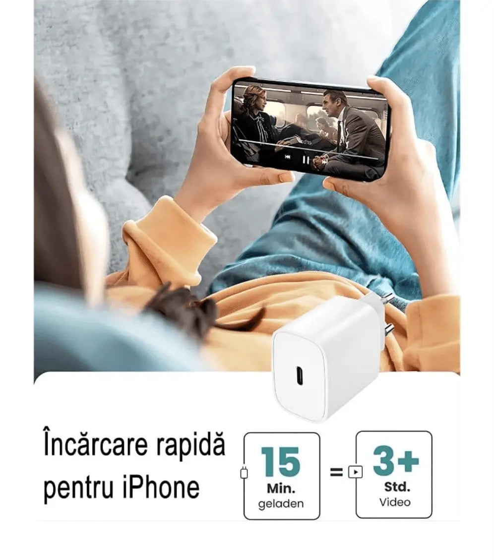 Incarcator Retea Universal, Quick Charge, 20W, USB Tip - C, Alb - Cumpara24