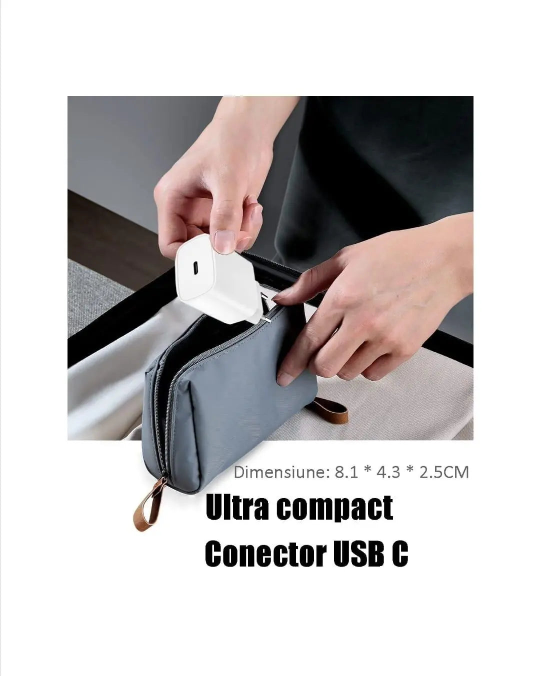 Incarcator Retea Universal, Quick Charge, 20W, USB Tip - C, Alb - Cumpara24